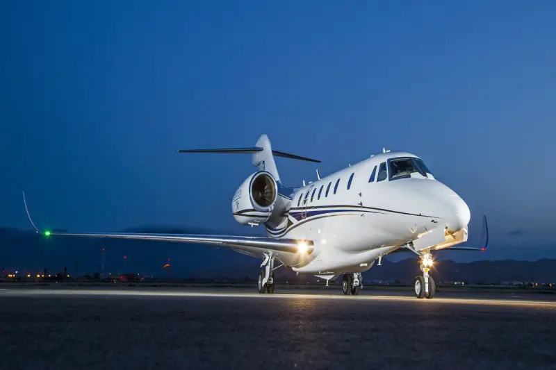 Private jet with bedroom