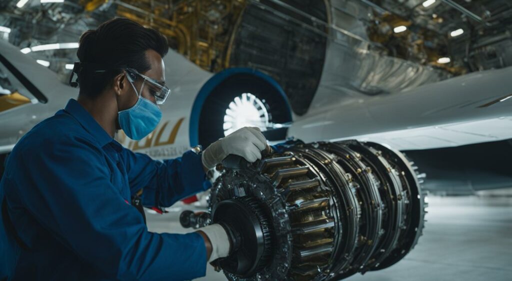 Private jet engine maintenance