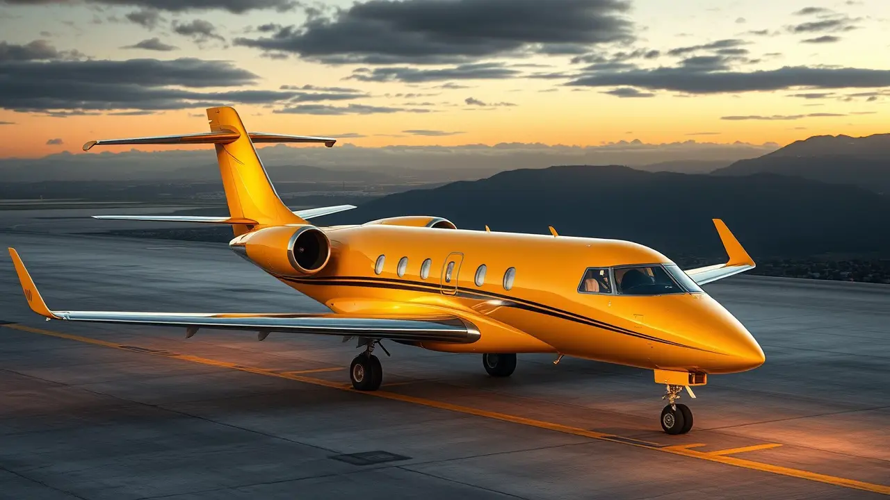 Yellow Private Jet | Amazing Interior and Exterior